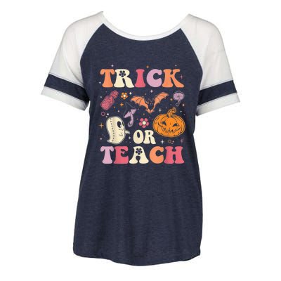 Trick Or Teach Ghost Teacher Halloween Costume For Wo Enza Ladies Jersey Colorblock Tee