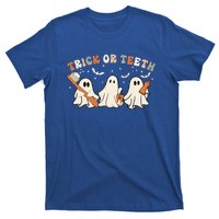 Trick Or Teeth Funny Boo Retro Groovy Style Dental Halloween Cute Gift T-Shirt