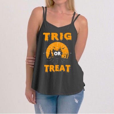 Trig Or Treat Halloween Math Halloween Trig Or Treat Math Women's Strappy Tank