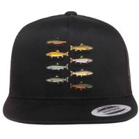 Types Of Trout Fish Trout Species Chart Ichthyology Guide Flat Bill Trucker Hat