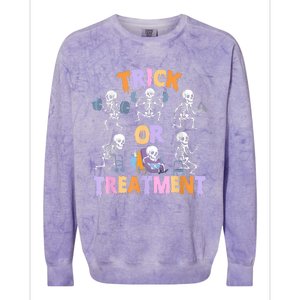 Trick Or Treatment Pt Physical Therapy Therapist Halloween Colorblast Crewneck Sweatshirt