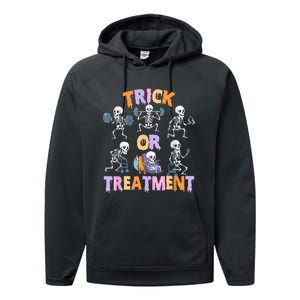 Trick Or Treatment Pt Physical Therapy Therapist Halloween Performance Fleece Hoodie