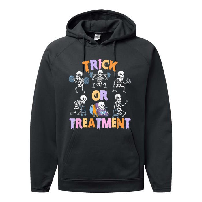 Trick Or Treatment Pt Physical Therapy Therapist Halloween Performance Fleece Hoodie