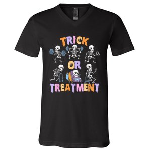 Trick Or Treatment Pt Physical Therapy Therapist Halloween V-Neck T-Shirt