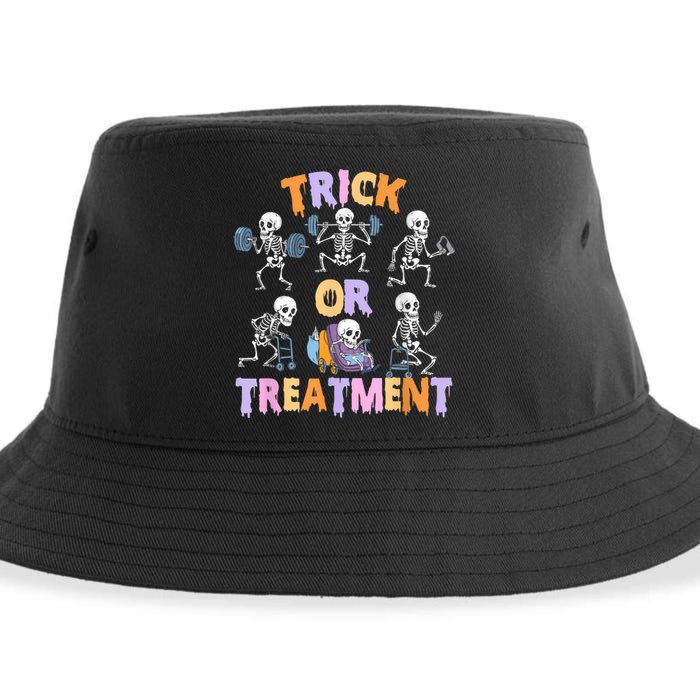 Trick Or Treatment Pt Physical Therapy Therapist Halloween Sustainable Bucket Hat