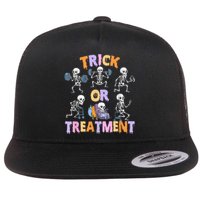 Trick Or Treatment Pt Physical Therapy Therapist Halloween Flat Bill Trucker Hat