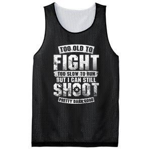 Too Old To Fight Too Slow To Run But I Can Still Shoot Mesh Reversible Basketball Jersey Tank