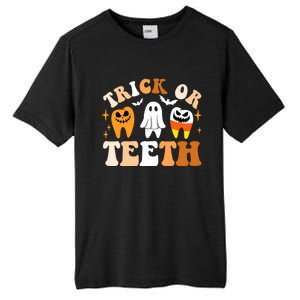 Trick Or Teeth Funny Dental Spooky Halloween Treat Dentist Gift Tall Fusion ChromaSoft Performance T-Shirt