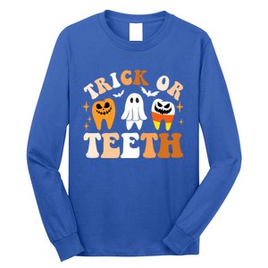 Trick Or Teeth Funny Dental Spooky Halloween Treat Dentist Gift Long Sleeve Shirt