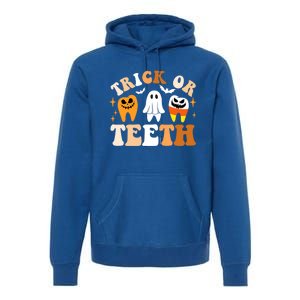 Trick Or Teeth Funny Dental Spooky Halloween Treat Dentist Gift Premium Hoodie