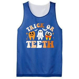 Trick Or Teeth Funny Dental Spooky Halloween Treat Dentist Gift Mesh Reversible Basketball Jersey Tank