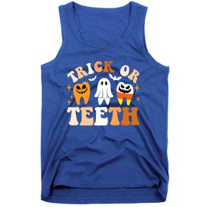 Trick Or Teeth Funny Dental Spooky Halloween Treat Dentist Gift Tank Top