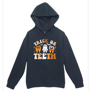 Trick Or Teeth Funny Dental Spooky Halloween Treat Dentist Gift Urban Pullover Hoodie