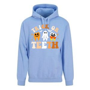 Trick Or Teeth Funny Dental Spooky Halloween Treat Dentist Gift Unisex Surf Hoodie