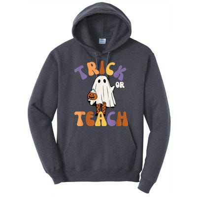 Trick or Teach Retro Groovy Halloween Cute Fun Ghost Teacher Tall Hoodie