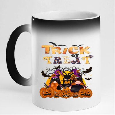 Trick Or Treat Cute Halloween Gnomes Cool Gift 11oz Black Color Changing Mug