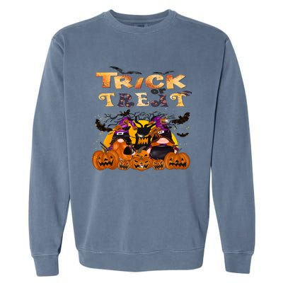 Trick Or Treat Cute Halloween Gnomes Cool Gift Garment-Dyed Sweatshirt