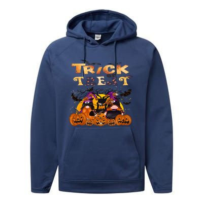 Trick Or Treat Cute Halloween Gnomes Cool Gift Performance Fleece Hoodie