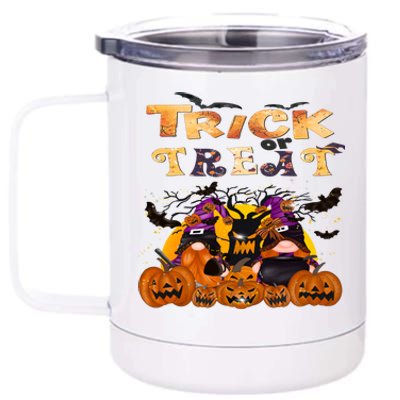 Trick Or Treat Cute Halloween Gnomes Cool Gift 12 oz Stainless Steel Tumbler Cup