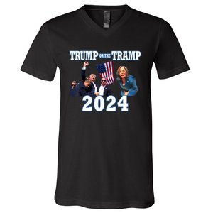 Trump Or The Tramp 2024 Vote For Trump Trump Vance 2024 V-Neck T-Shirt