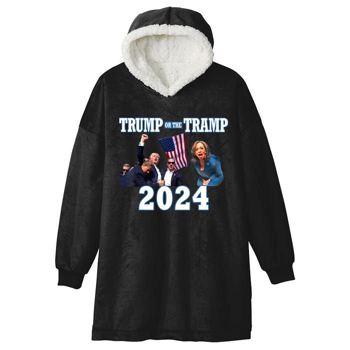 Trump Or The Tramp 2024 Vote For Trump Trump Vance 2024 Hooded Wearable Blanket