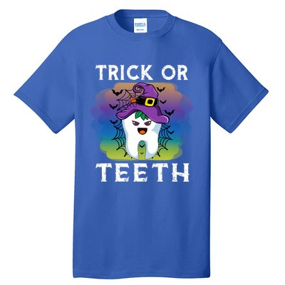 Trick Or Teeth Funny Dentist Halloween Dental Squad Gift Tall T-Shirt