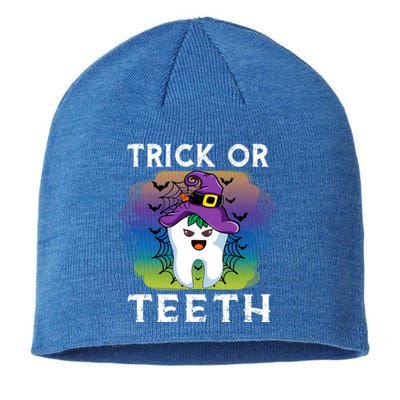 Trick Or Teeth Funny Dentist Halloween Dental Squad Gift Sustainable Beanie