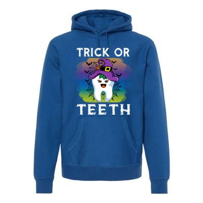 Trick Or Teeth Funny Dentist Halloween Dental Squad Gift Premium Hoodie