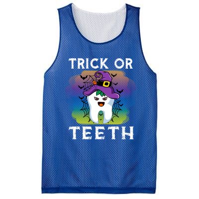 Trick Or Teeth Funny Dentist Halloween Dental Squad Gift Mesh Reversible Basketball Jersey Tank