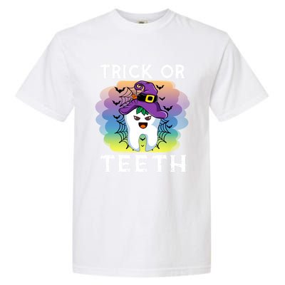 Trick Or Teeth Funny Dentist Halloween Dental Squad Gift Garment-Dyed Heavyweight T-Shirt