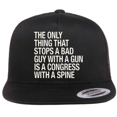 The Only Thing That Stops A Bad Guy With A Gun Is A Congress With A Spine Flat Bill Trucker Hat