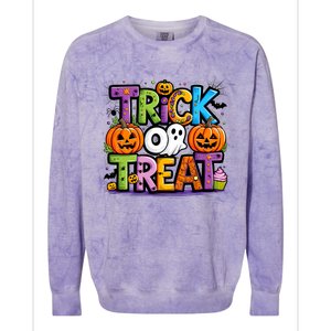 Trick Or Treat Halloween Cool Logo Colorblast Crewneck Sweatshirt