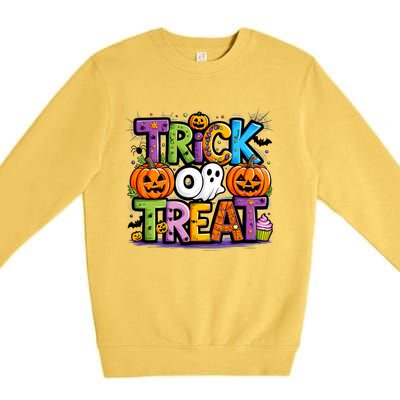 Trick Or Treat Halloween Cool Logo Premium Crewneck Sweatshirt