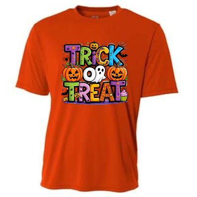 Trick Or Treat Halloween Cool Logo Cooling Performance Crew T-Shirt