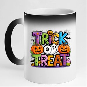 Trick Or Treat Halloween Cool Logo 11oz Black Color Changing Mug