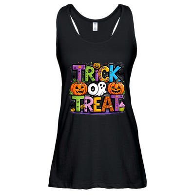 Trick Or Treat Halloween Cool Logo Ladies Essential Flowy Tank
