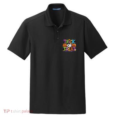 Trick Or Treat Halloween Cool Logo Dry Zone Grid Polo