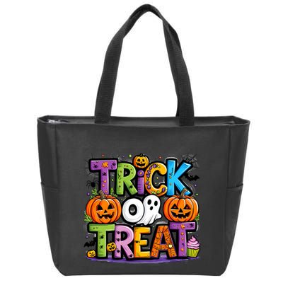Trick Or Treat Halloween Cool Logo Zip Tote Bag