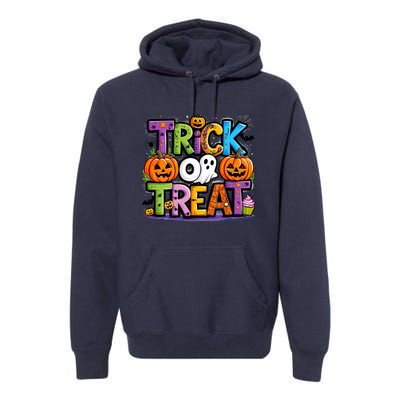 Trick Or Treat Halloween Cool Logo Premium Hoodie