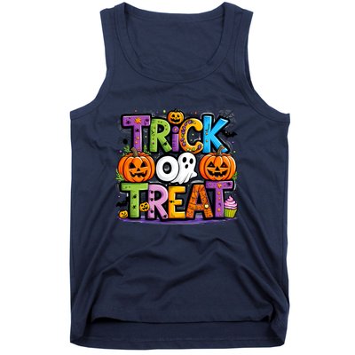 Trick Or Treat Halloween Cool Logo Tank Top