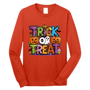 Trick Or Treat Halloween Cool Logo Long Sleeve Shirt