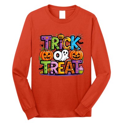 Trick Or Treat Halloween Cool Logo Long Sleeve Shirt