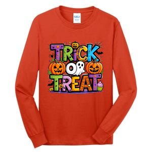 Trick Or Treat Halloween Cool Logo Tall Long Sleeve T-Shirt