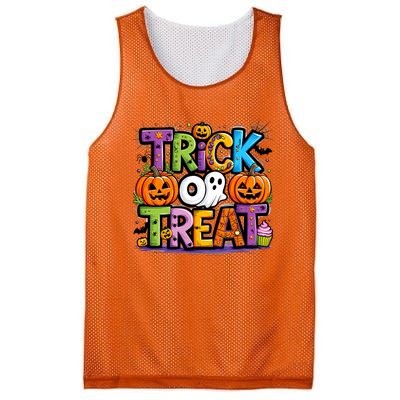 Trick Or Treat Halloween Cool Logo Mesh Reversible Basketball Jersey Tank