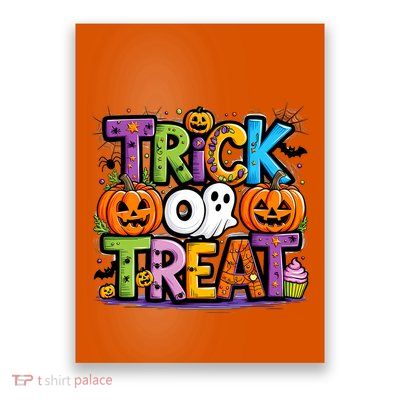 Trick Or Treat Halloween Cool Logo Poster