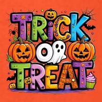 Trick Or Treat Halloween Cool Logo Poster