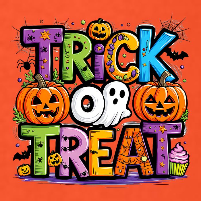 Trick Or Treat Halloween Cool Logo Poster