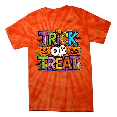 Trick Or Treat Halloween Cool Logo Tie-Dye T-Shirt