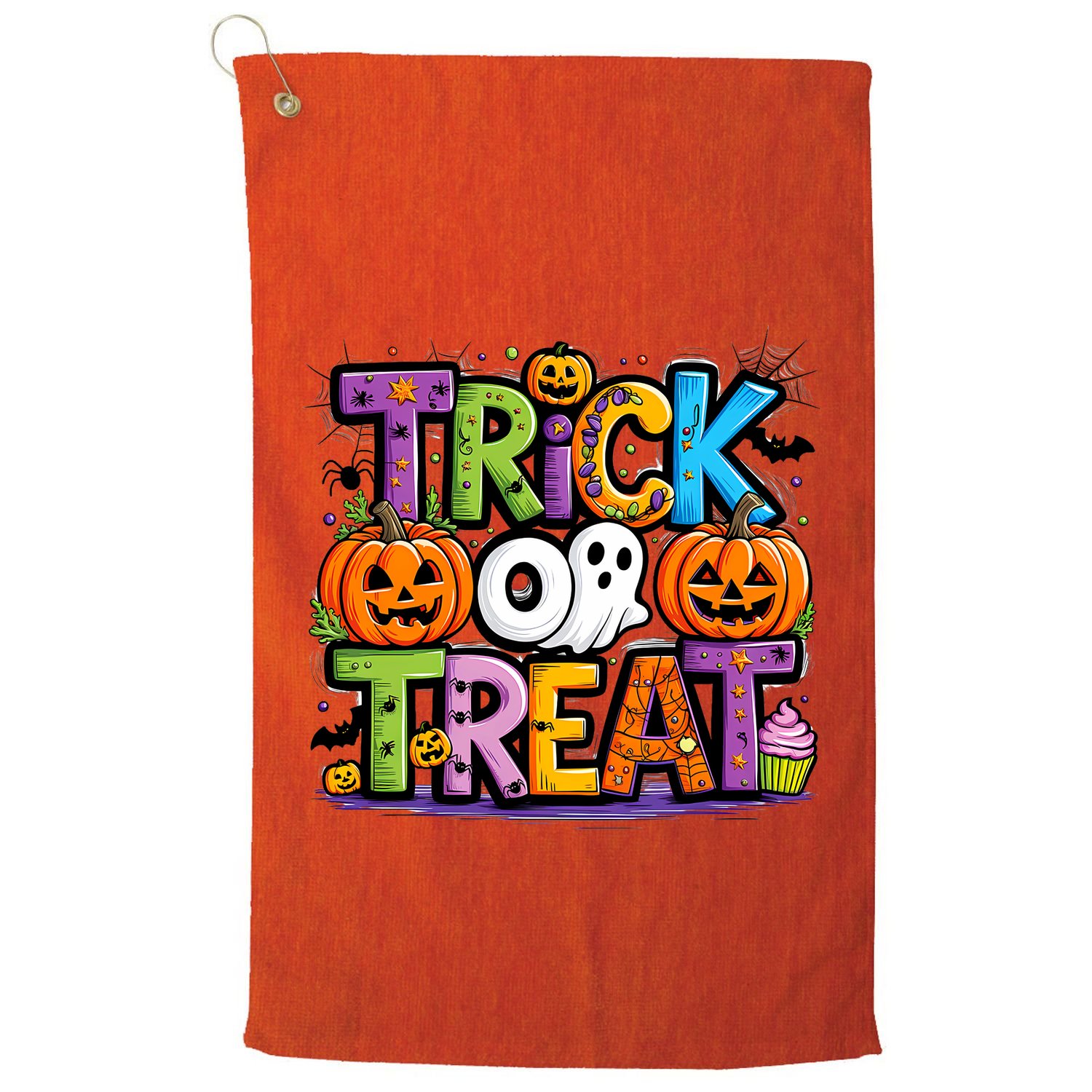 Trick Or Treat Halloween Cool Logo Golf Towel