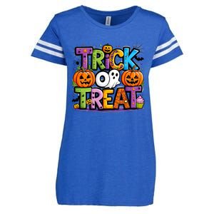 Trick Or Treat Halloween Cool Logo Enza Ladies Jersey Football T-Shirt